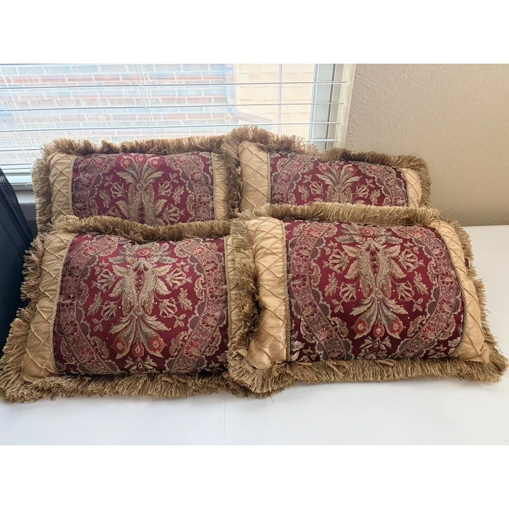 Sherry Kline PCHF China Art Red 20-inch Decorative Throw Pillows (Set of 4)